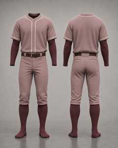 Men <b>Baseball</b> Uniform Set Solid Color Short Sleeve Jersey Pants With Belt And Pockets Regular Fit All Seasons Apparel - Product Image 1