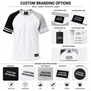T-shirt Raglan Homme Personnalisé à Manches Courtes, Color Block, Sportif – Fabricant de Vêtements en Gros OEM/ODM à Marque Privée - Product Image 6