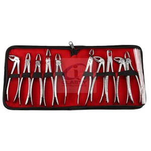 Ensemble de forceps d'extraction dentaire, 10 pièces, instruments chirurgicaux en acier inoxydable, certifiés CE, ISO13485 Classe I, outil manuel - Product Image 1