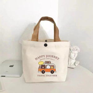 100% Natural Cotton <b>Canvas</b> Lady Vintage Fashion Tote Bag Heavy Duty Reusable <b>Shopper</b> Custom Print OEM Bulk Promotional Eco Bag - Product Image 3