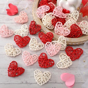 Adorno de ratán en forma de corazón, accesorio para el Día de San Valentín, juego de corazones trenzados para decoración de mesa - Product Image 3