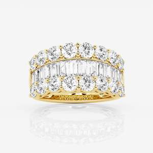 Gold Diamond Eternity Band Ring Round Brilliant Cut Prong Setting Luxury Women's Wedding Ring - Product Image 1