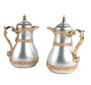 Graceful rose-gold dallah pot boasting fine traditional engravings along its collar. Available at wholesale price. - Product Image 3