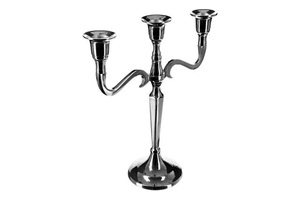 Candelabro Moderno de Metal Plateado con 3 Brazos, Elegante Candelabro de Aluminio, Centro de Mesa Decorativo para el Hogar - Product Image 3