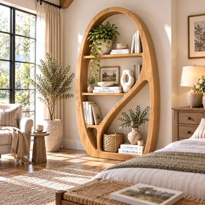 Estantería Moderna Escultural de Madera BS36 con Curvas Orgánicas y Estantes Fluidos para una Biblioteca Artística en el Hogar o una Sala de Estar Elegante - Product Image 6