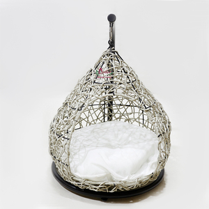 Luxury Wicker Rattan Hanging Pet <b>Bed</b> <b>House</b> Sleeping Cave with Cushion - Product Image 1