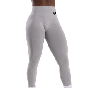 Leggings de sport gris clair pour femme, taille haute, sans couture, compression, fitness, yoga, course à pied, anti-transpiration, extensibles, athlétiques - Product Image 1