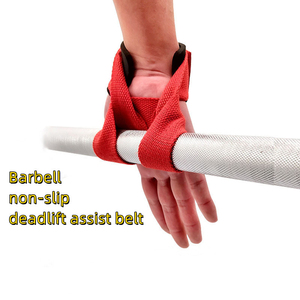 Horizontal <b>Bar</b> Loopback Assist Belt Red Nylon Adjustable Non-Slip Hook Loop Closure Unisex Strength Training Support - Product Image 2
