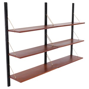 Luxury Exotic Wood Wall Shelf with Brass Accents - Teak Wood | Wholesale - Product Image 4