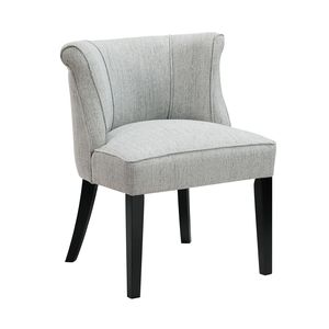 Sedia Moderna per Soggiorno con Gambe Finitura Espresso, Rivestimento in Tessuto Grigio, Schienale Curvo e Cuscino in Schiuma - Product Image 3
