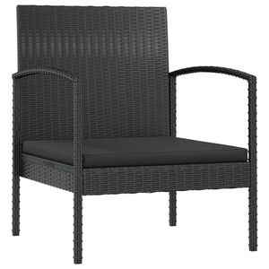 Conjunto de Muebles de Jardín de Ratán PE Negro con Acero con Recubrimiento en Polvo y Vidrio, Muebles de Exterior Premium - Product Image 6