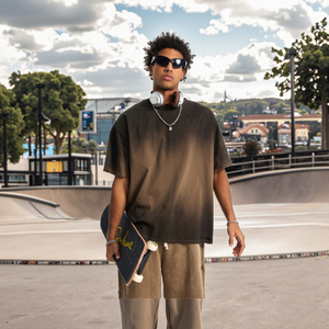 T-shirt en coton délavé personnalisé avec logo pour homme, style hip-hop streetwear vintage, vente en gros, fabricant et fournisseur - Product Image 5