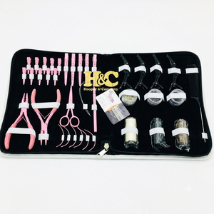 Stainless Steel Professional Hair Extension <b>Pliers</b> <b>Set</b> with Micro-Link Technology Nude Color Factory Price - Product Image 2