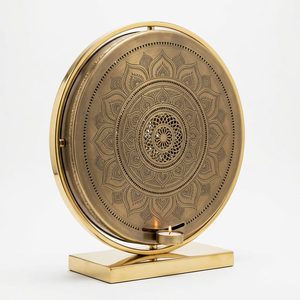 Handmade 26 cm Deep <b>Brass</b> Candle <b>Lantern</b> Tall Antique <b>Brass</b> Projects for Home Decor Wedding-Rangoli Mandala Rangoli Projector - Product Image 1