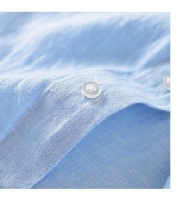 Chemise d'été pour homme en coton et lin, col mandarin, manches courtes, respirante, douce et de haute qualité - Product Image 6