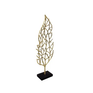 Sculpture de feuille artisanale, décoration artistique de table, décoration contemporaine pour salon, 22x13 pouces - Product Image 3