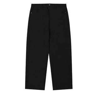 Pantalon en jean droit pour homme, noir uni, en coton, décontracté, taille mi-haute, coupe classique, style automne - Product Image 5