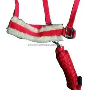 Équipement pour chevaux d'excellente qualité, plusieurs couleurs, licou en nylon avec logo personnalisé, licou rembourré en nylon polaire avec corde de plomb - Product Image 2