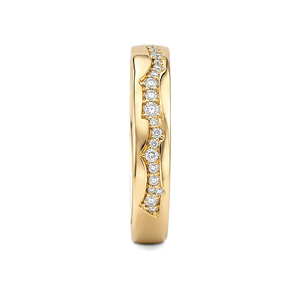 Bague minimaliste en or massif 9K 10K 14K 18K avec diamant de laboratoire taille ronde, Bague de promesse, Bague d'amour, Bague minimaliste pavée pour anniversaire - Product Image 2