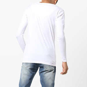 Camiseta de Manga Larga con Cuello Redondo para Hombre, Informal, de Algodón, con Logotipo Personalizado en el Frente - Product Image 4