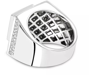 Bague large en argent avec zircons cubiques, pavée et étincelante, pour femme, bijou de soirée - Product Image 5