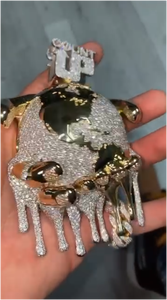 Colgantes de Moissanita Hechos a Medida, Collar con Diamantes y Cadenas para Hombre, Plata de Ley 925, Colgante con Logotipo Hip Hop - Product Image 3