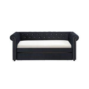 Lussuoso Divano Letto Moderno con Bottoni Decorativi e Design Elegante, con Letto Estraibile per Soggiorno - Product Image 3