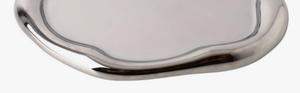 Bandeja de Servicio de Acero Inoxidable con Forma Orgánica Personalizada de Fábrica al por Mayor, Bandeja Plateada con Borde Ondulado para Múltiples Usos - Product Image 4