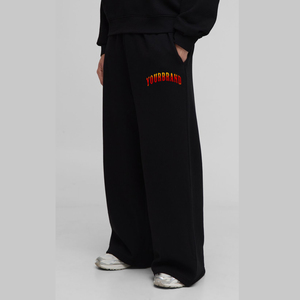 OEM Pantalon de jogging pour homme, coupe droite, taille mi-haute, délavé à l'acide, effet soleil, effet usé, uni, en polyester/coton épais, brodé, style vintage, décontracté - Product Image 1