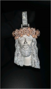Joyería Eterna, Colgante Personalizado con Rostro de Jesús, Plata 925, Oro Sólido, Diamantes Moissanite, Estilo Bling, para Hombre y Mujer, Colgante Hiphop - Product Image 2