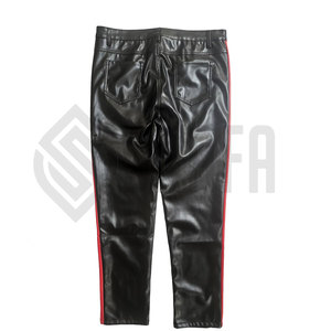 Wholesale Custom Made Lightweight High Waist Casual <b>Canvas</b> Leather Pants for Men with Custom Logo Unique Design - Product Image 5