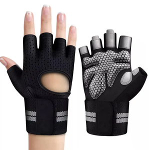 Gants d'entraînement pour le fitness, accessoires de sport élégants, demi-doigts, support de poignet, légers, respirants, fermeture à lacets - Product Image 4