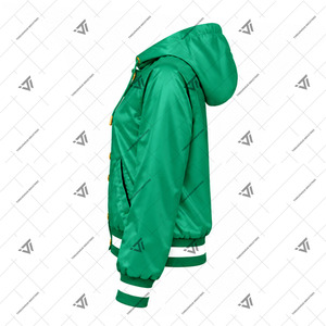 Chaqueta Bomber con Capucha Bordada en Satén Personalizada de The Links Incorporated, Estilo Griego |   Chaqueta Deportiva a Rayas Resistente al Viento - Product Image 2