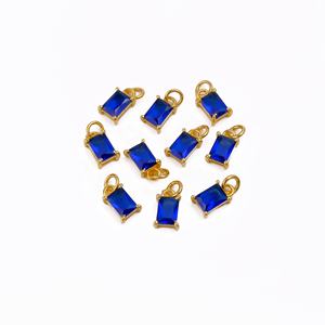 Iolite QUARTZ Baguette ชุดง่ามชุบทองจี้เสน่ห์ทำด้วยมือส่วนประกอบเครื่องประดับสำหรับสร้อยคอ - Product Image 5