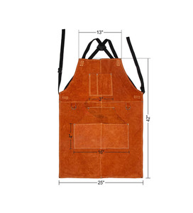 Delantal de Cuero de Alta Calidad para Soldadura con Bolsillos para Herramientas, Resistente al Calor 800C, Delantal de Protección Contra Incendios - Product Image 5