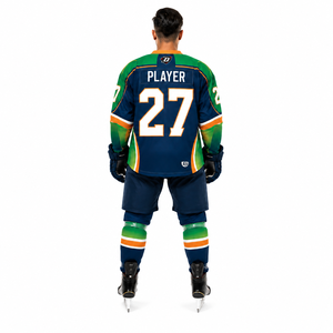 Camiseta de Hockey sobre Hielo Sublimada Personalizada para Hombre, Transpirable, de Poliéster, Cuello en V, Manga Larga, Ropa de Equipo, Nombre y Número del Jugador, Tipos OEM - Product Image 2