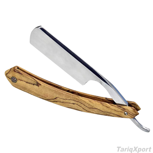 Wood Handle Stainless Steel <b>Single</b> <b>Blade</b> Manual Folding Shaving <b>Razor</b> Face Body Custom Logo Private Label OEM Men's Barber Tools - Product Image 4