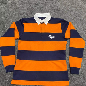 Camiseta Polo Extra Grande de Algodón con Estampado Vintage, Estilo Rugby con Botones y Rayas, Manga Larga para Mujer - Product Image 1