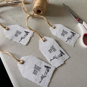 Luxury Wedding Favor Tags Plantable Paper Hang Tags for Gift Packaging Custom Printed Thank You Gift Tags with Jute String Use - Product Image 2