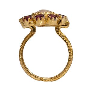 Gemvanity Gold Plated Classic Channel Setting Brilliant Cut Rose <b>Quartz</b> Rhodolite Garnet Gemstone Engagement Party Wedding <b>Ring</b> - Product Image 3