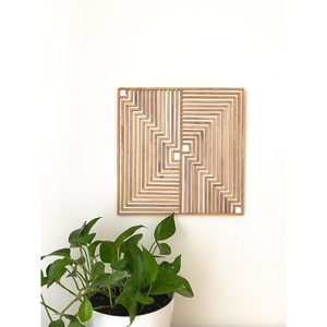 Modern Rustic Solid Teak Wood Eco-friendly Birthday Wall Art Geometric Block Hanging Decor Wood <b>Frame</b> for Living Room Office - Product Image 6