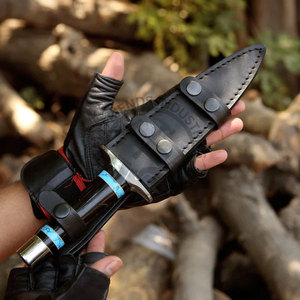 Couteau de chasse à lame fixe en acier Damas avec manche en turquoise et corne de taureau, lame à double tranchant en acier Damas, couteau tactique de survie - Product Image 6