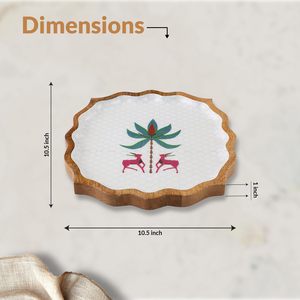 Elegant Square Serving <b>Platter</b> with Sticker Printed Kitchenware Eco Friendly Premium Natural Serving Decor Multipurpose - Product Image 2