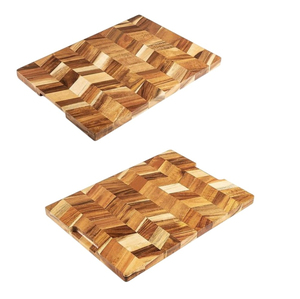 เขียงไม้อะคาเซียทรงสี่เหลี่ยมพร้อมด้ามจับด้านข้างดีไซน์แบบก้างปลา - Product Image 4