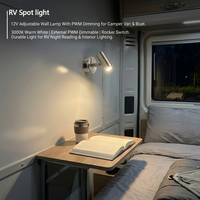 Lampe de lecture LED réglable pour camping-car, applique murale avec interrupteur à bascule, intensité variable, en aluminium, pour camping-car, caravane, bateau, chevet, usage intérieur