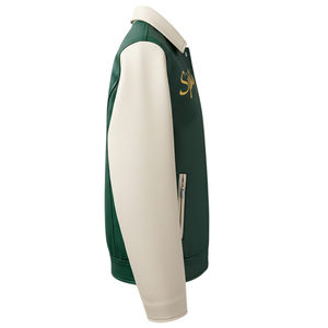 Chaqueta Unisex de Invierno 2026, Forro Polar de Poliéster/Algodón, Verde y Blanco, Cuello Alto, Color Personalizado, Logotipo Bordado en la Parte Delantera, para Hombre - Product Image 3
