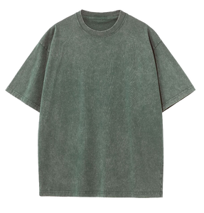 Oversized Men's Black Cotton T-<b>Shirt</b> Short Sleeve O-Neck Washed Jersey Casual Solid Color Blank Design Regular Length - Product Image 5
