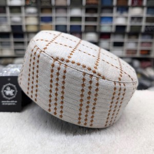 Casquette Kufi en coton 100% respirant à carreaux, unisexe, broderie à la main, décontractée, printemps-été, 54-56 cm, adultes - Product Image 6