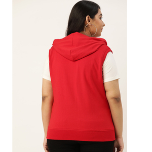 Hoodie sans manches en polaire premium pour un style de vie actif et une mode streetwear décontractée avec poche pour femme - Product Image 2