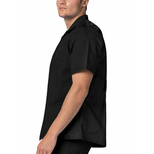 High Quality Unisex Short Sleeve Medical <b>Scrub</b> Doctor Nursing Front Zipper <b>Scrub</b> Jacket Stretched Hospital Uniform Polyester - Product Image 4